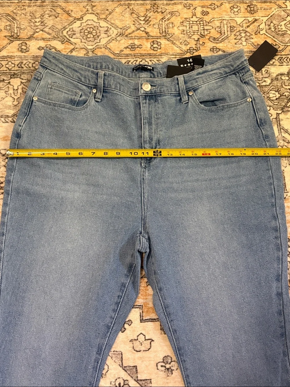 NWT FASHION NOVA 14 Natasha High Rise Flare Jeans in light wash, low stretch